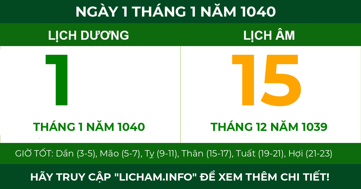 lịch âm ngày 1 tháng 1 năm 1040