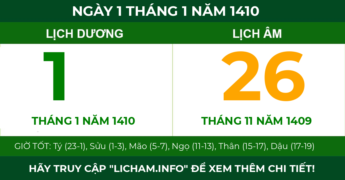 lịch âm ngày 1 tháng 1 năm 1410