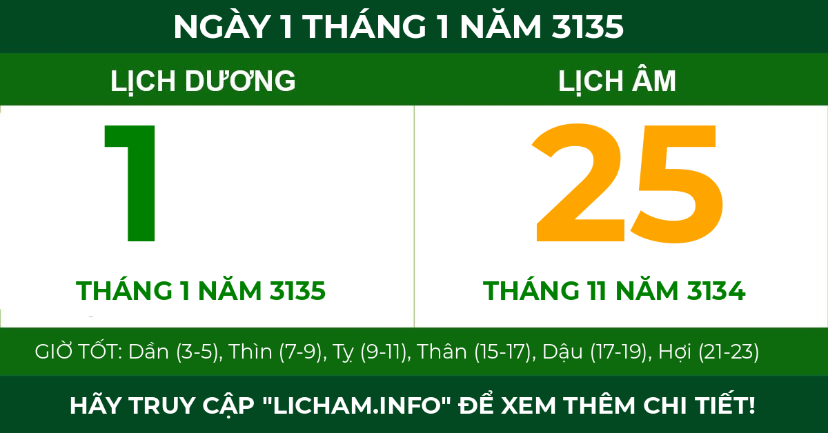 lịch âm ngày 1 tháng 1 năm 3135