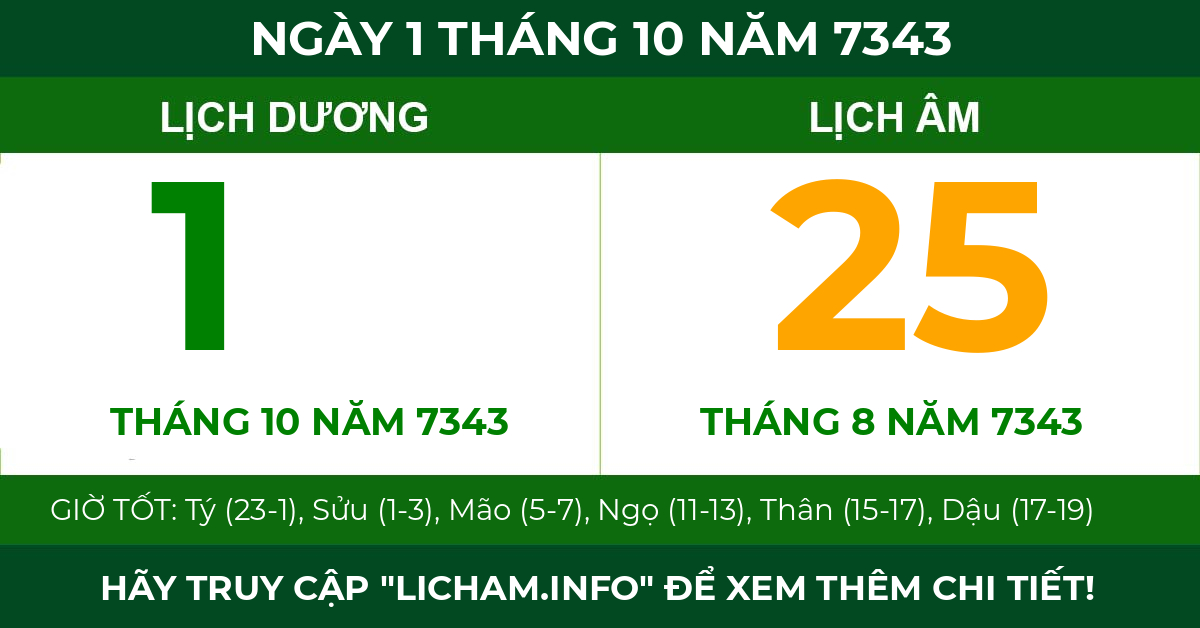 lịch âm ngày 1 tháng 10 năm 7343