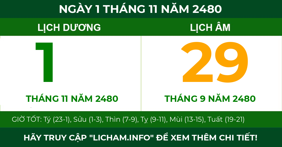 lịch âm ngày 1 tháng 11 năm 2480