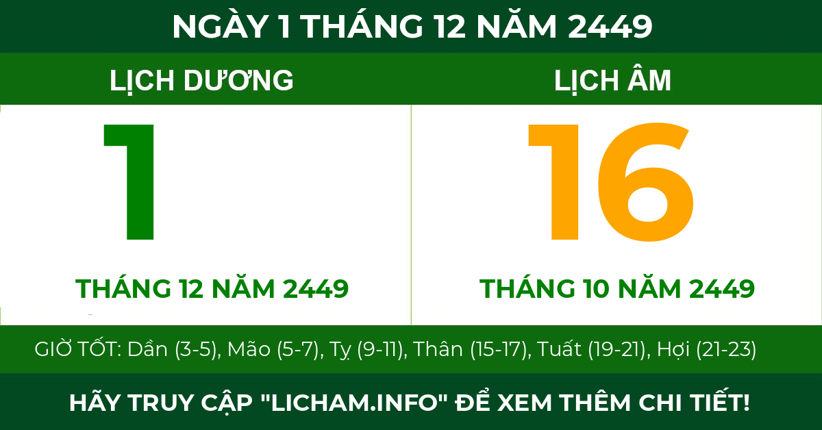 lịch âm ngày 1 tháng 12 năm 2449
