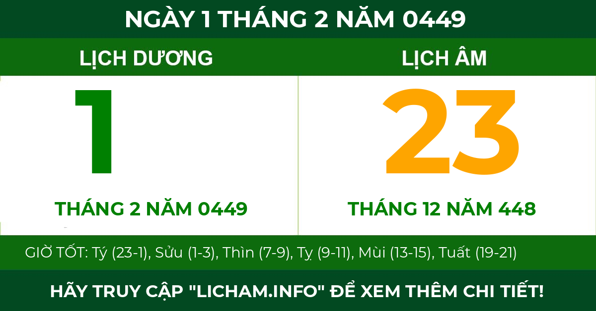 lịch âm ngày 1 tháng 2 năm 0449
