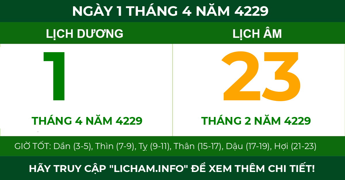 lịch âm ngày 1 tháng 4 năm 4229
