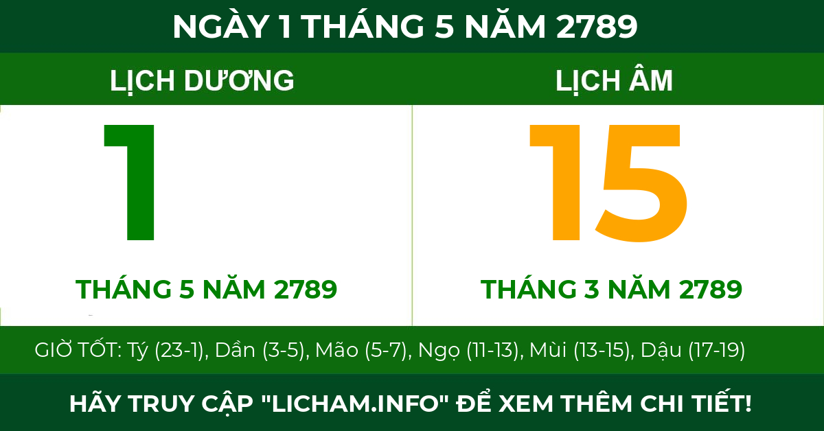 lịch âm ngày 1 tháng 5 năm 2789