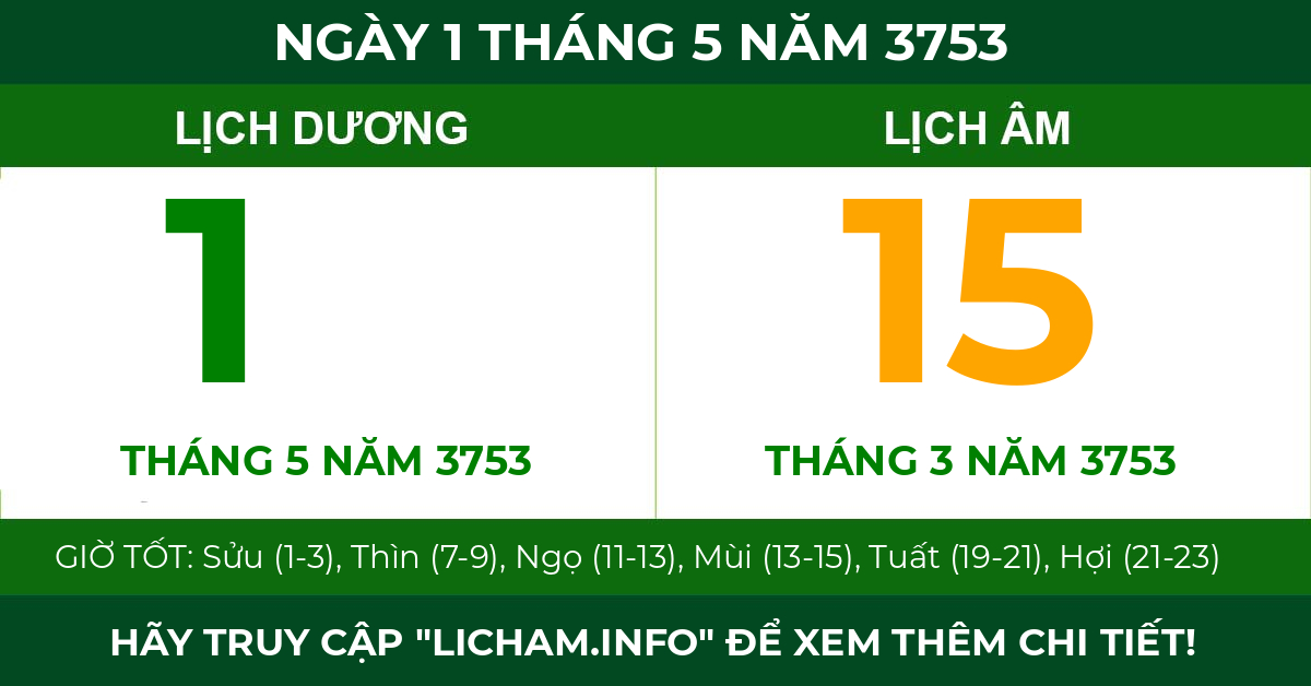 lịch âm ngày 1 tháng 5 năm 3753