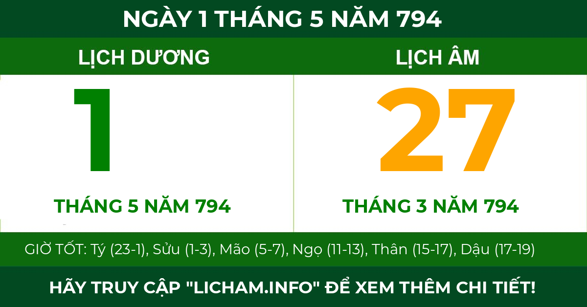 lịch âm ngày 1 tháng 5 năm 794