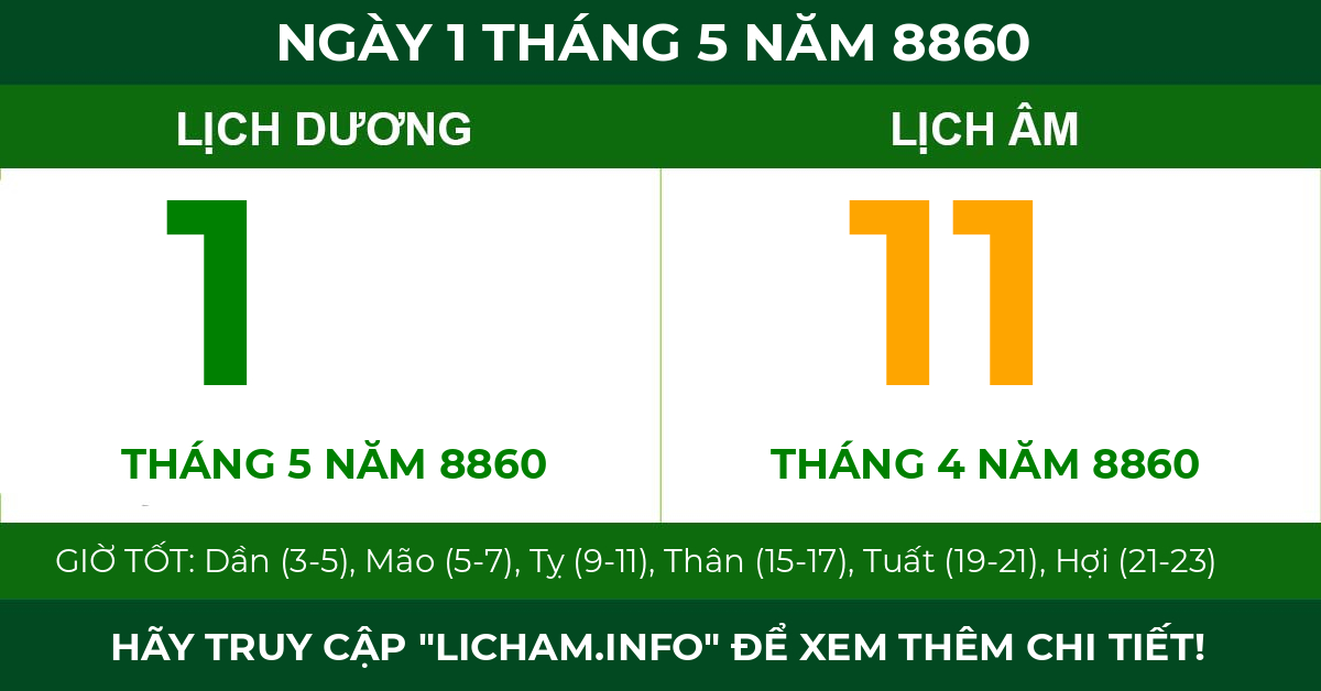 lịch âm ngày 1 tháng 5 năm 8860