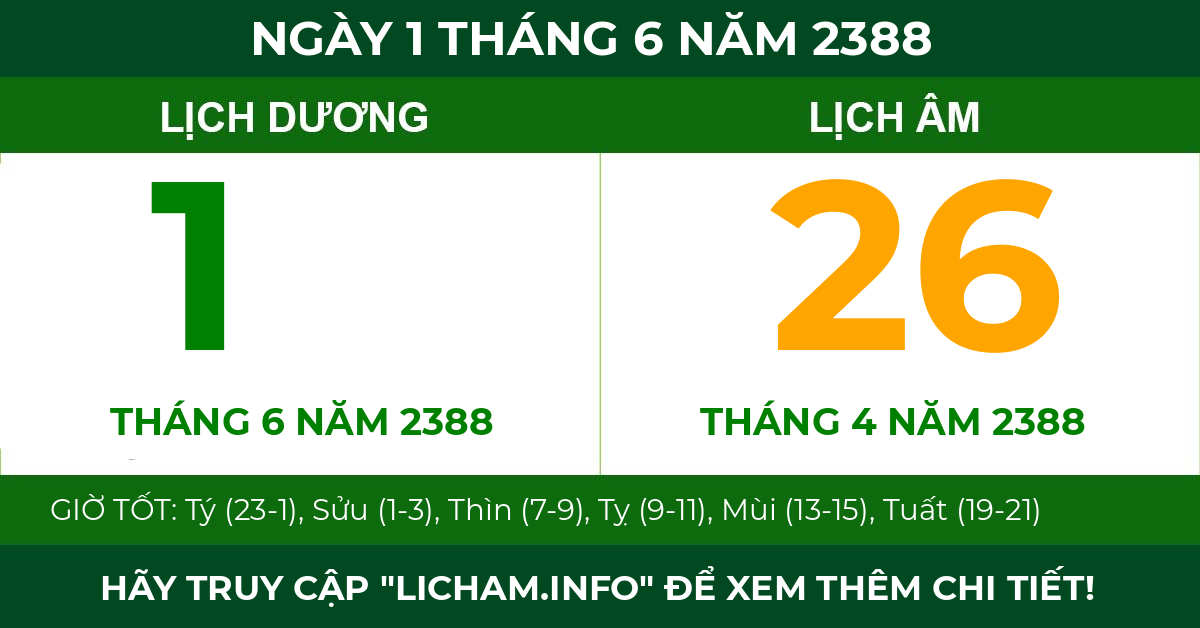 lịch âm ngày 1 tháng 6 năm 2388