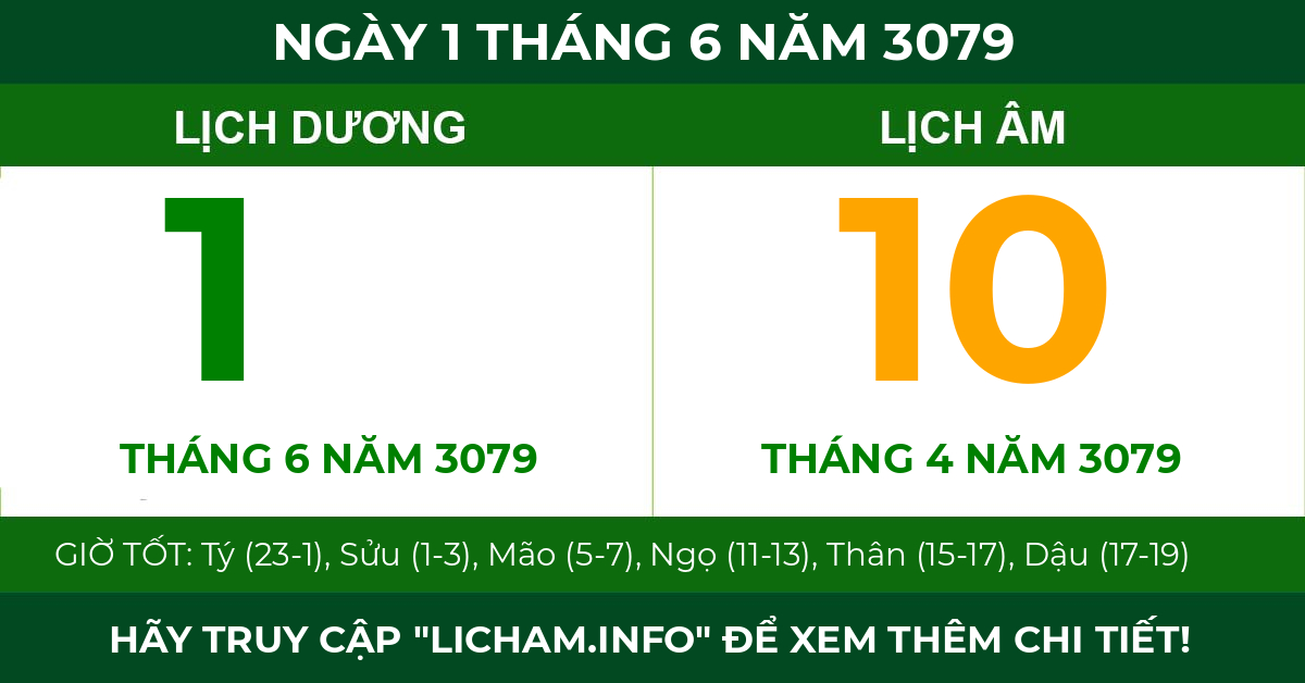 lịch âm ngày 1 tháng 6 năm 3079