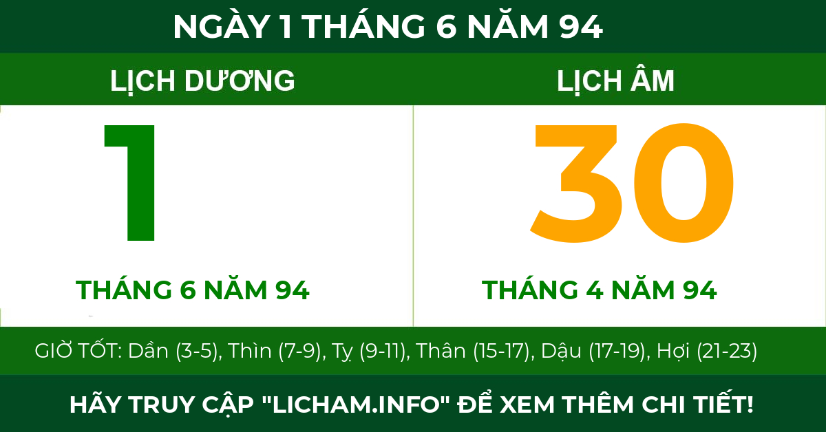 lịch âm ngày 1 tháng 6 năm 94