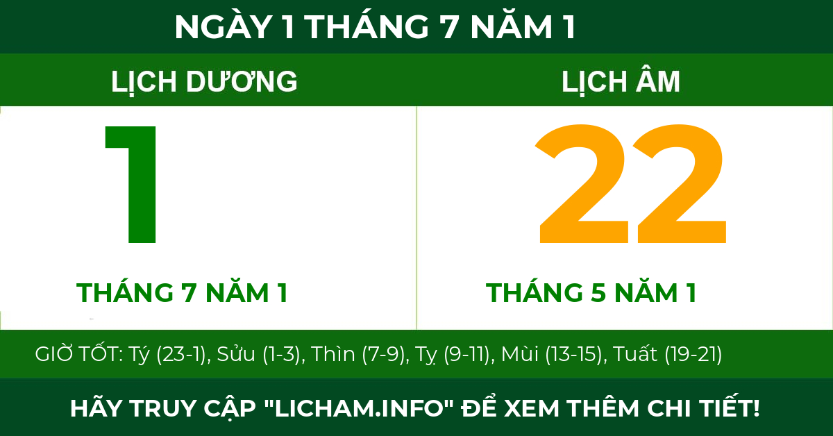 lịch âm ngày 1 tháng 7 năm 1