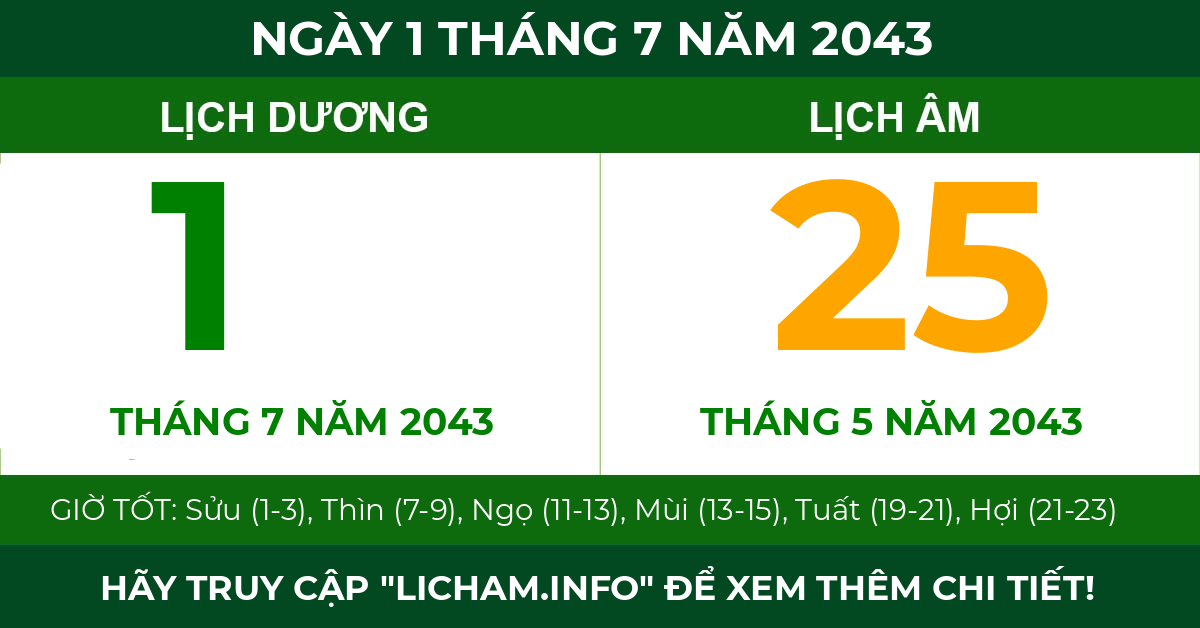 lịch âm ngày 1 tháng 7 năm 2043