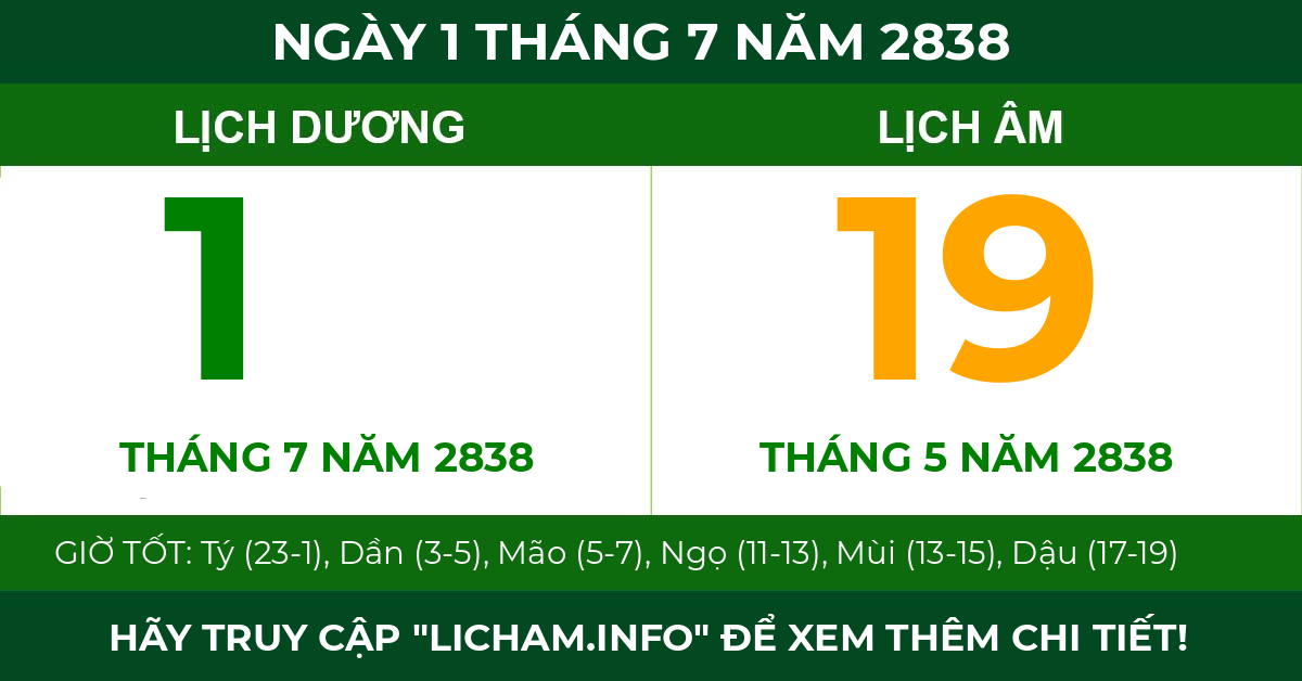 lịch âm ngày 1 tháng 7 năm 2838