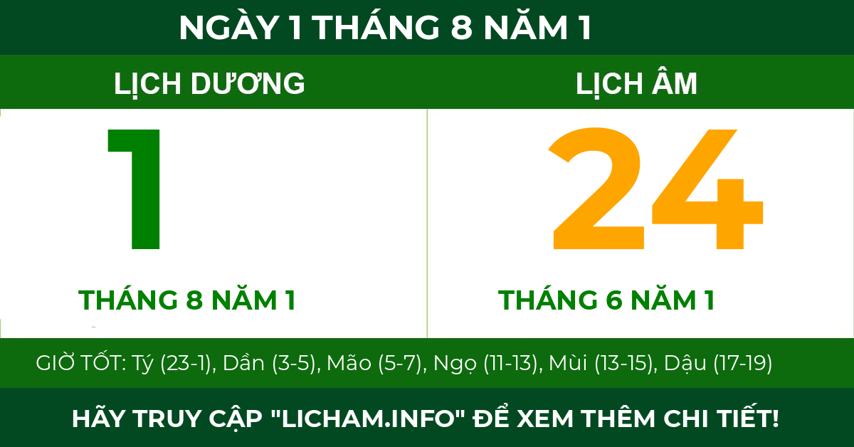 lịch âm ngày 1 tháng 8 năm 1