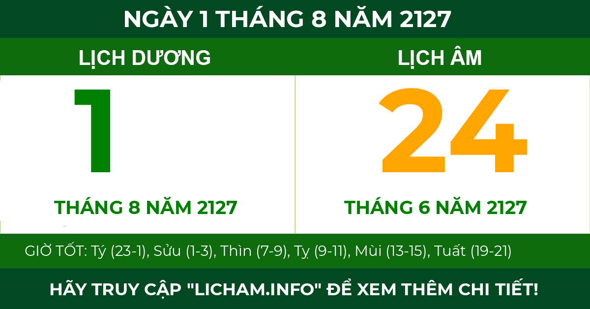 lịch âm ngày 1 tháng 8 năm 2127