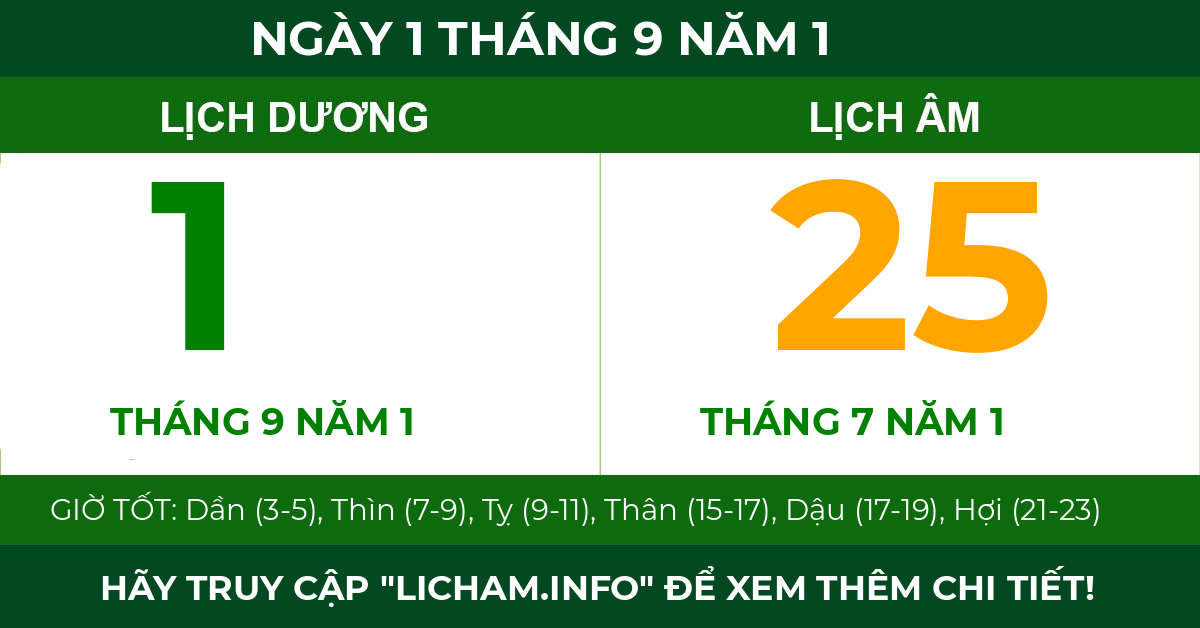 lịch âm ngày 1 tháng 9 năm 1