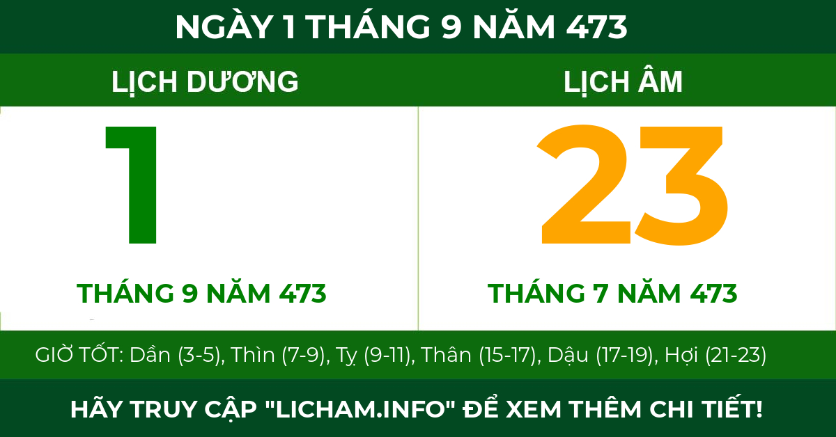 lịch âm ngày 1 tháng 9 năm 473