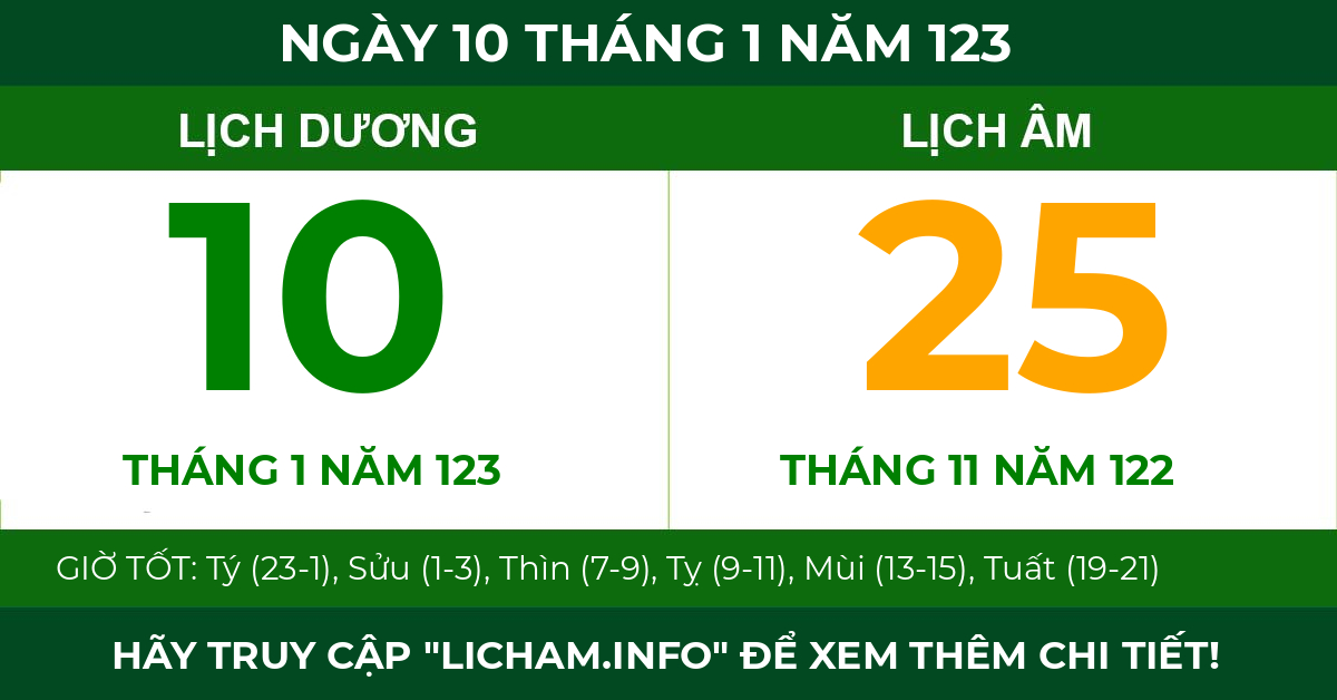 lịch âm ngày 10 tháng 1 năm 123