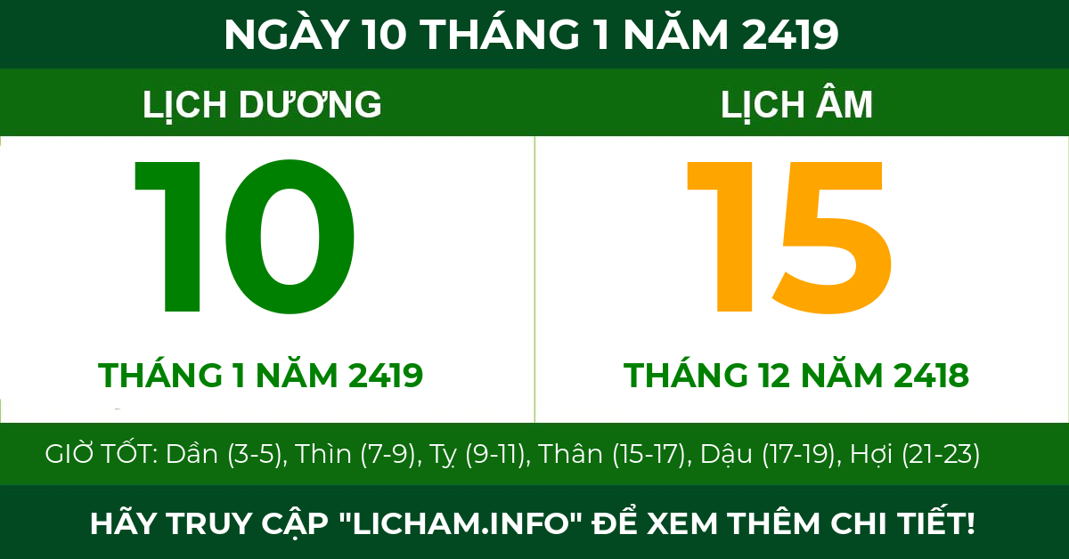 lịch âm ngày 10 tháng 1 năm 2419