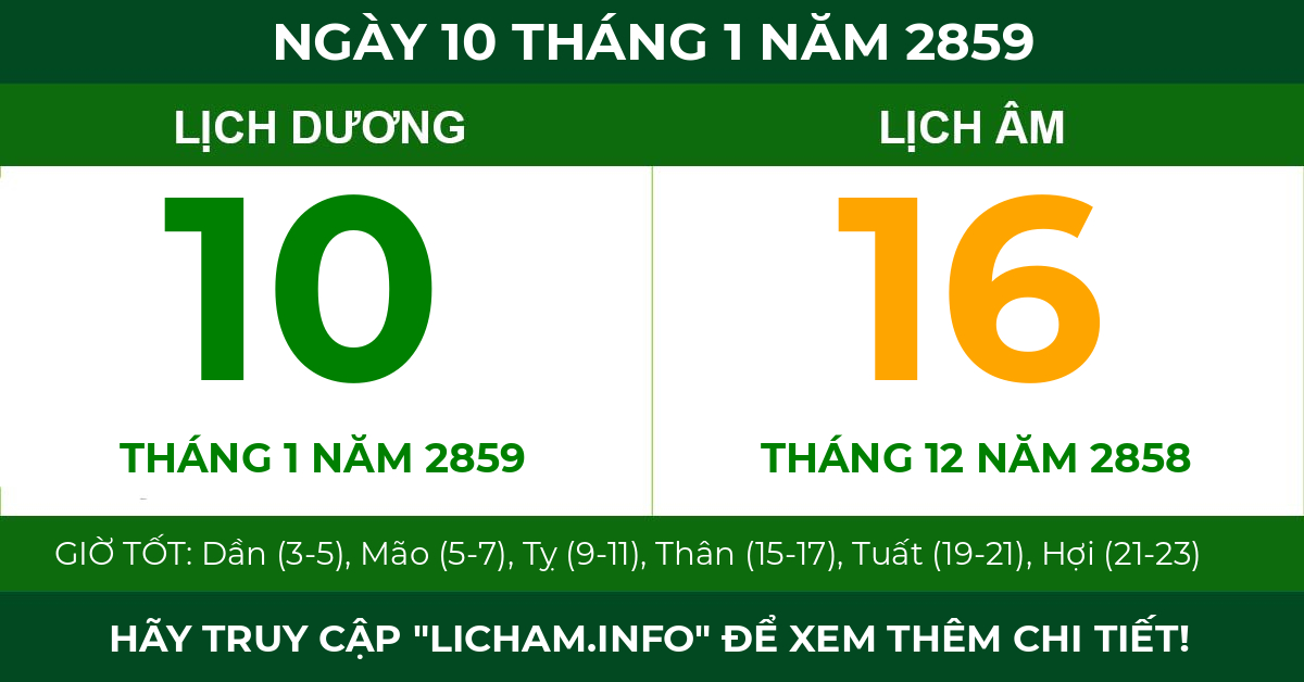 lịch âm ngày 10 tháng 1 năm 2859