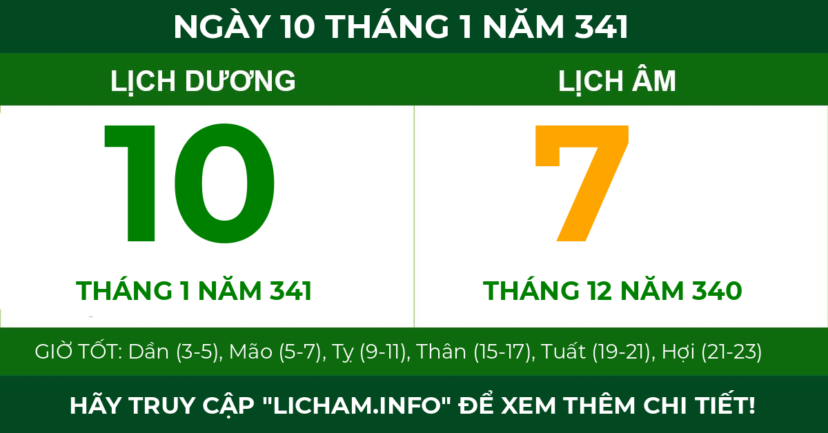lịch âm ngày 10 tháng 1 năm 341