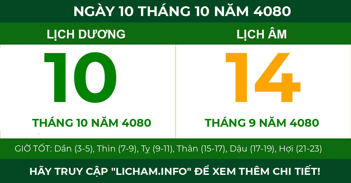 lịch âm ngày 10 tháng 10 năm 4080