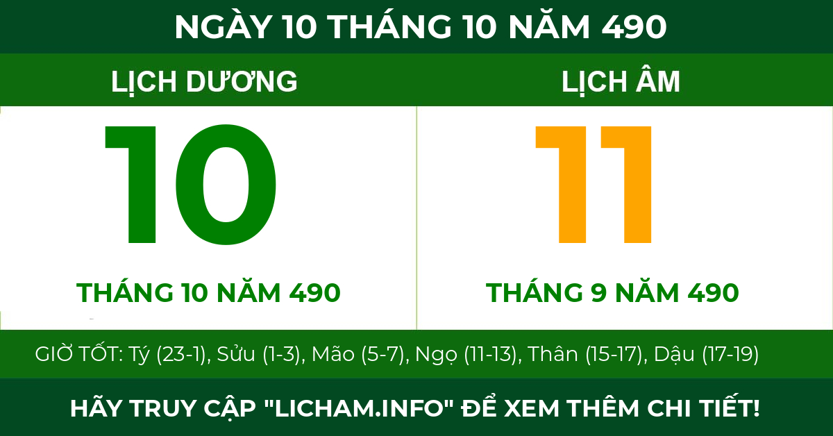 lịch âm ngày 10 tháng 10 năm 490