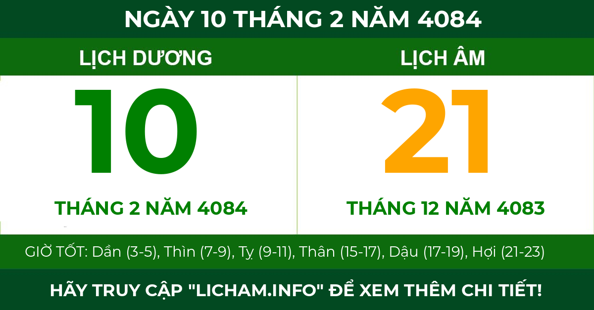 lịch âm ngày 10 tháng 2 năm 4084