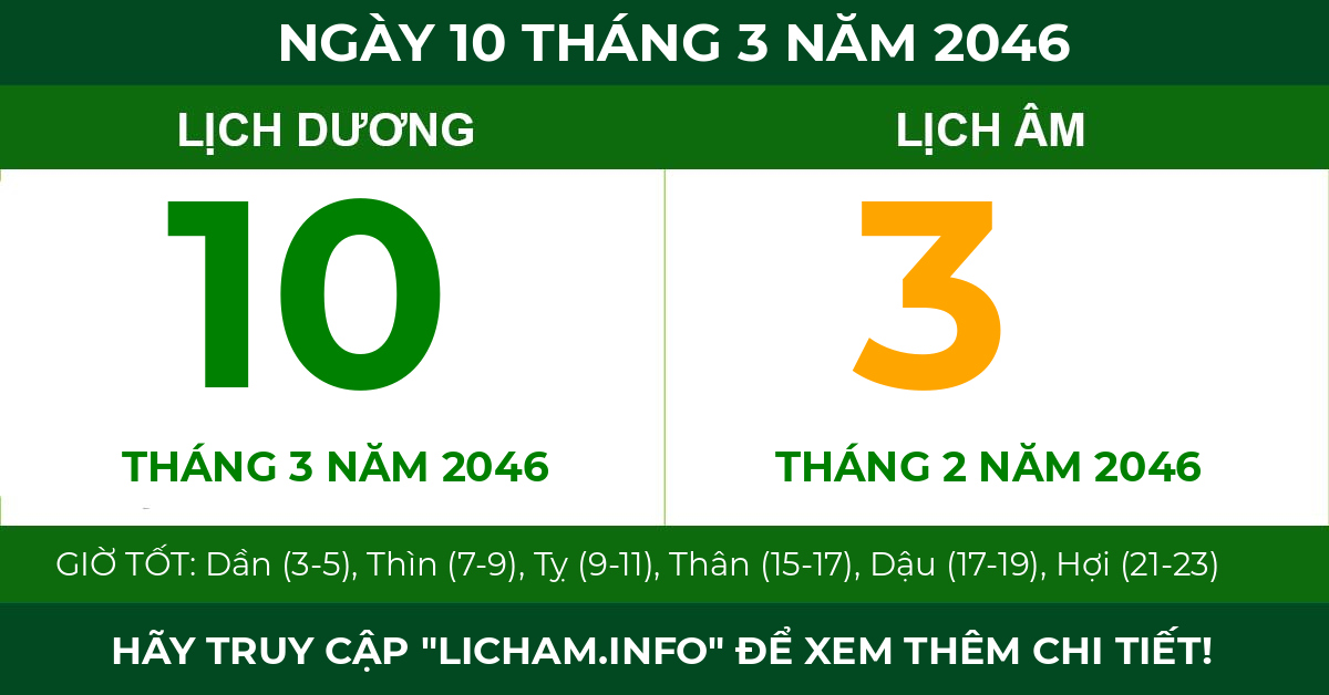 lịch âm ngày 10 tháng 3 năm 2046