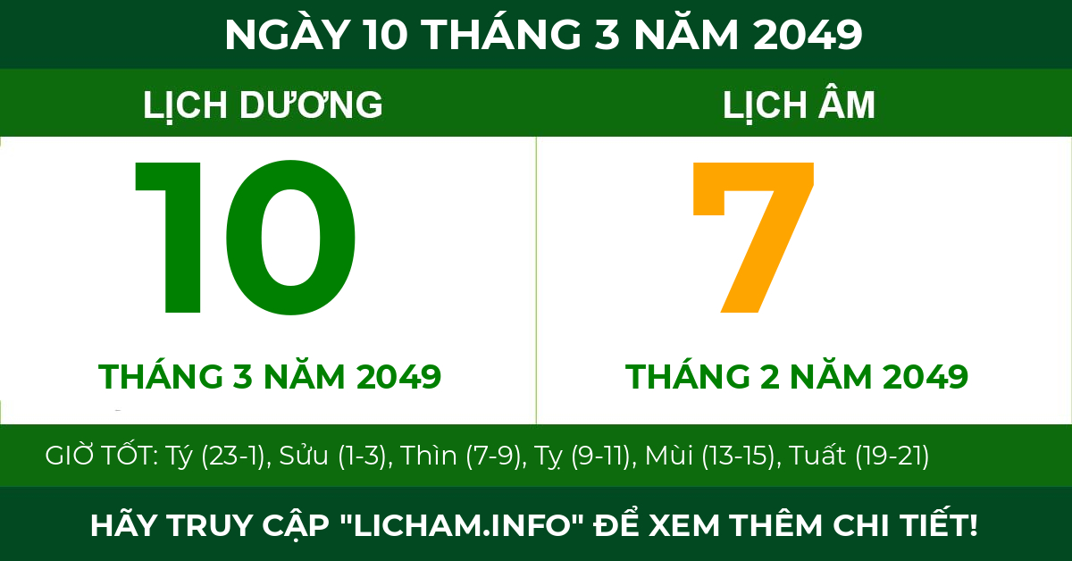 lịch âm ngày 10 tháng 3 năm 2049