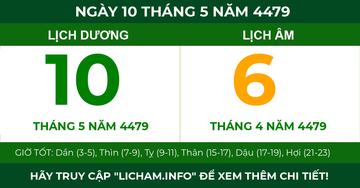 lịch âm ngày 10 tháng 5 năm 4479