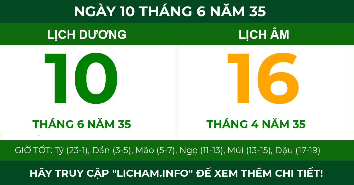 lịch âm ngày 10 tháng 6 năm 35