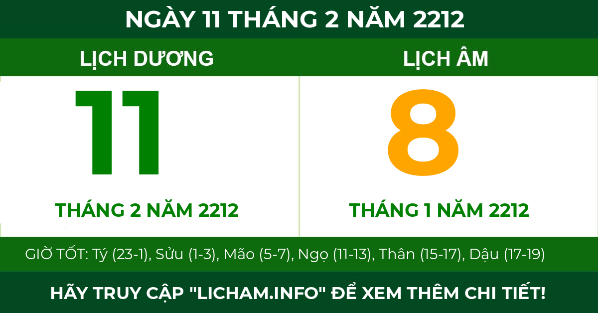 lịch âm ngày 11 tháng 2 năm 2212