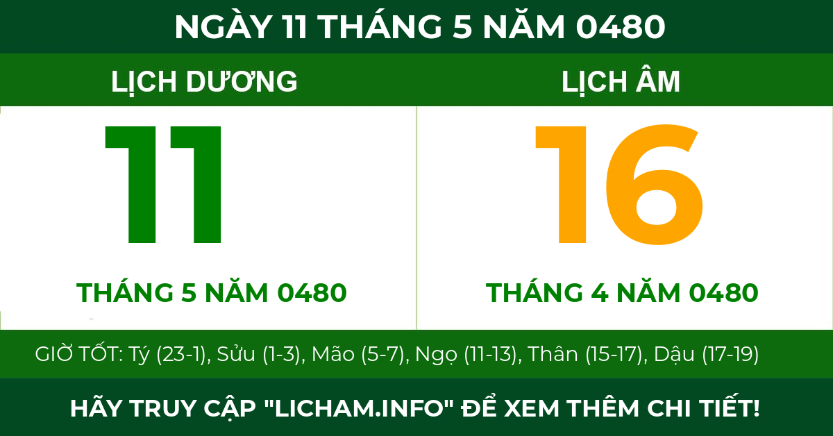 lịch âm ngày 11 tháng 5 năm 0480