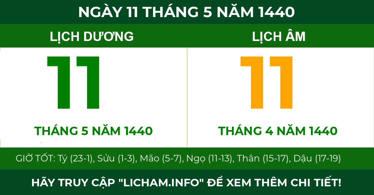 lịch âm ngày 11 tháng 5 năm 1440