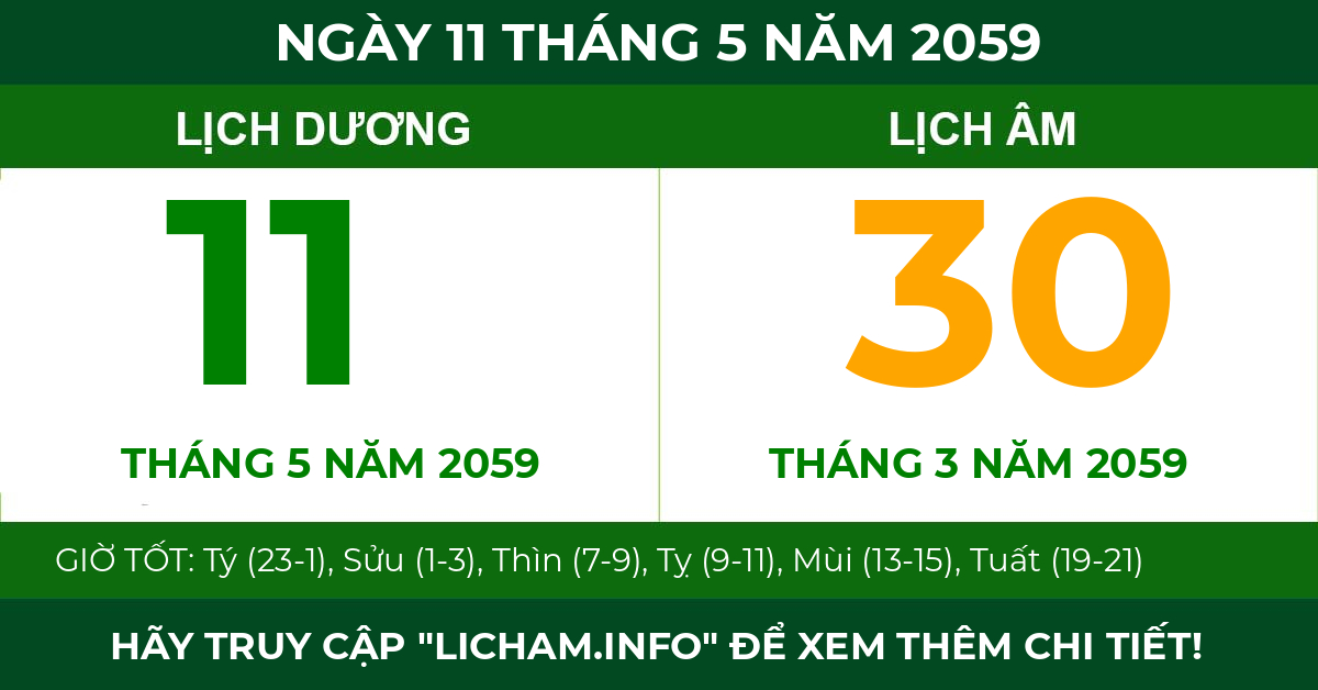 lịch âm ngày 11 tháng 5 năm 2059