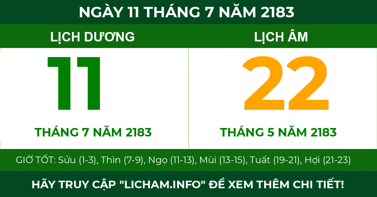 lịch âm ngày 11 tháng 7 năm 2183