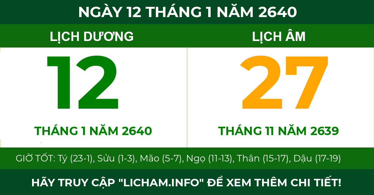 lịch âm ngày 12 tháng 1 năm 2640
