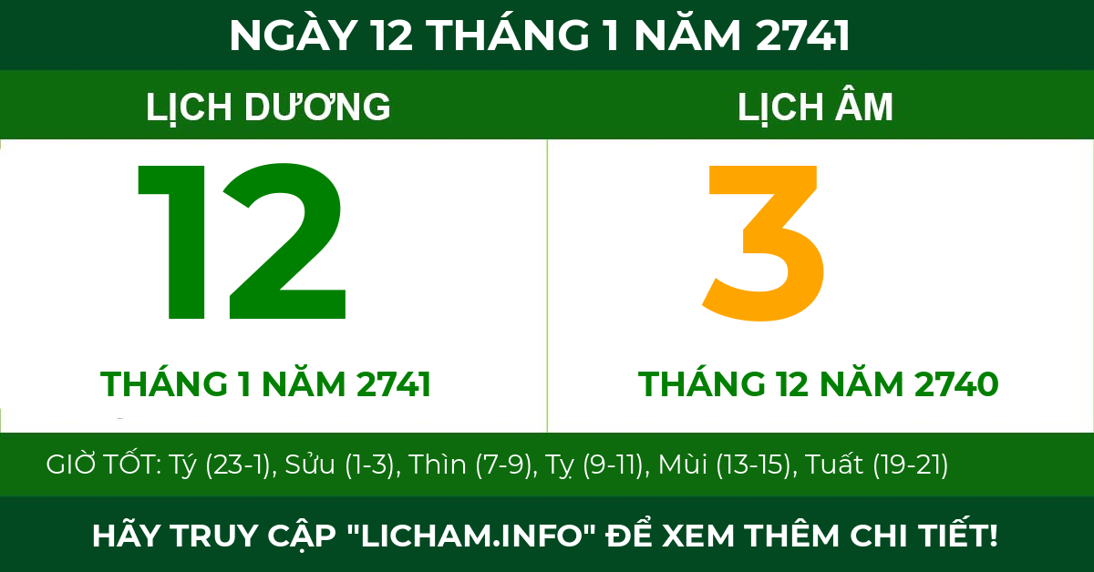 lịch âm ngày 12 tháng 1 năm 2741