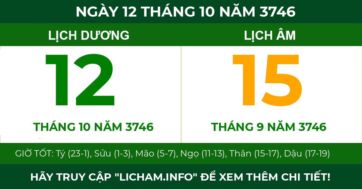 lịch âm ngày 12 tháng 10 năm 3746