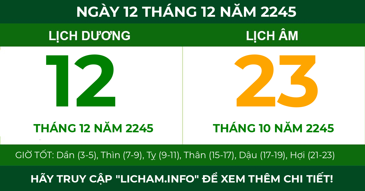 lịch âm ngày 12 tháng 12 năm 2245