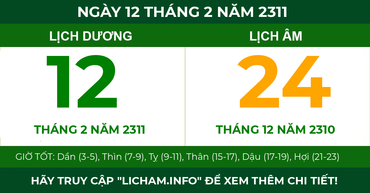 lịch âm ngày 12 tháng 2 năm 2311