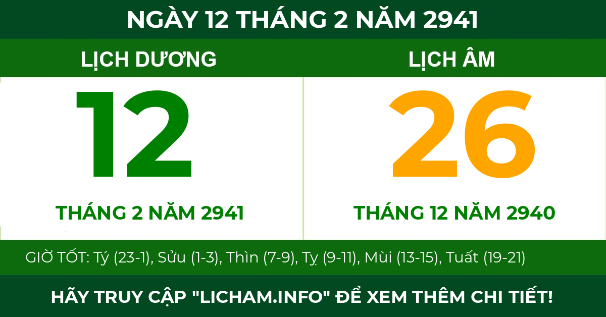 lịch âm ngày 12 tháng 2 năm 2941
