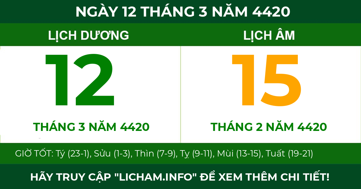 lịch âm ngày 12 tháng 3 năm 4420