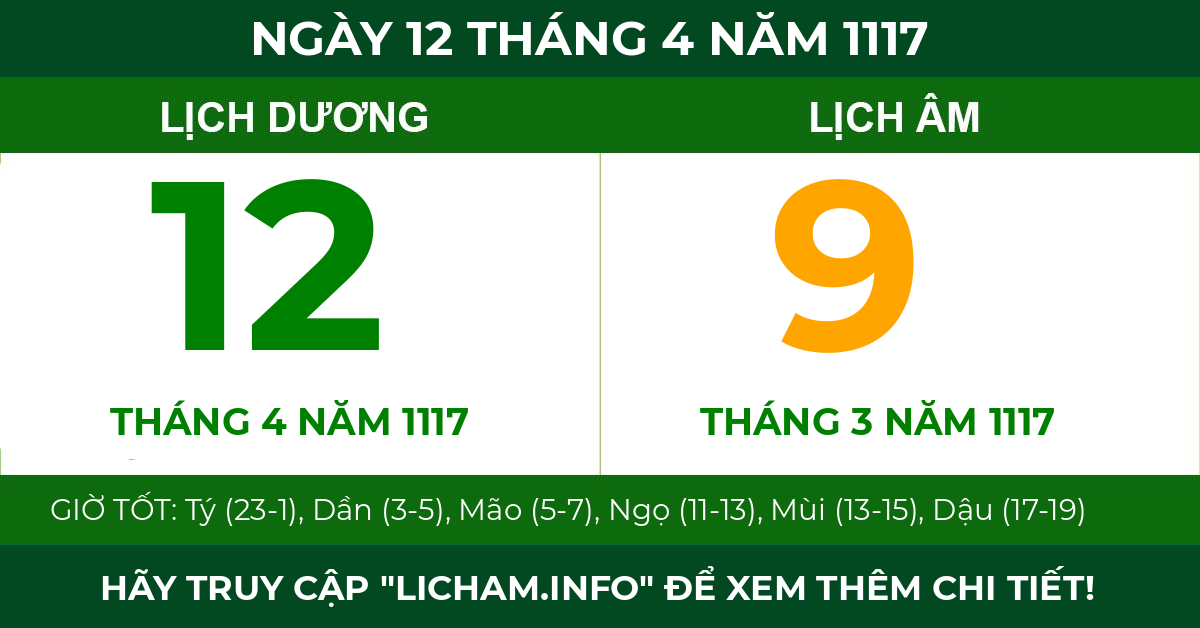 lịch âm ngày 12 tháng 4 năm 1117