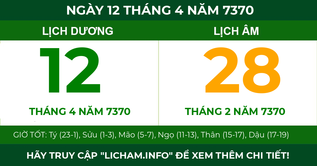 lịch âm ngày 12 tháng 4 năm 7370