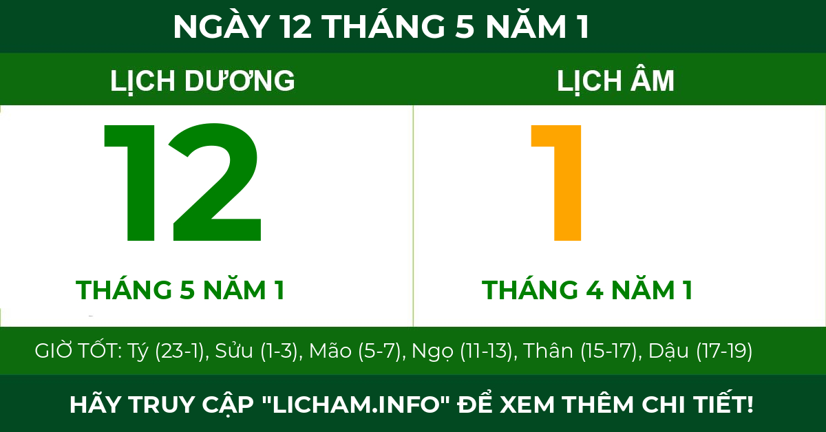 lịch âm ngày 12 tháng 5 năm 1