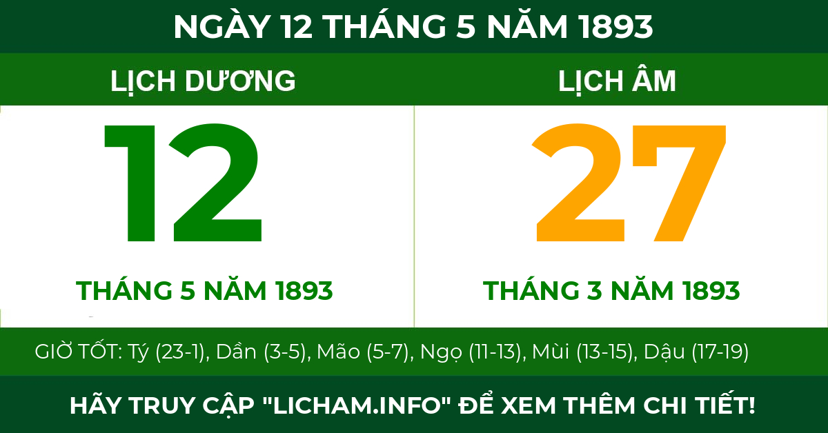 lịch âm ngày 12 tháng 5 năm 1893
