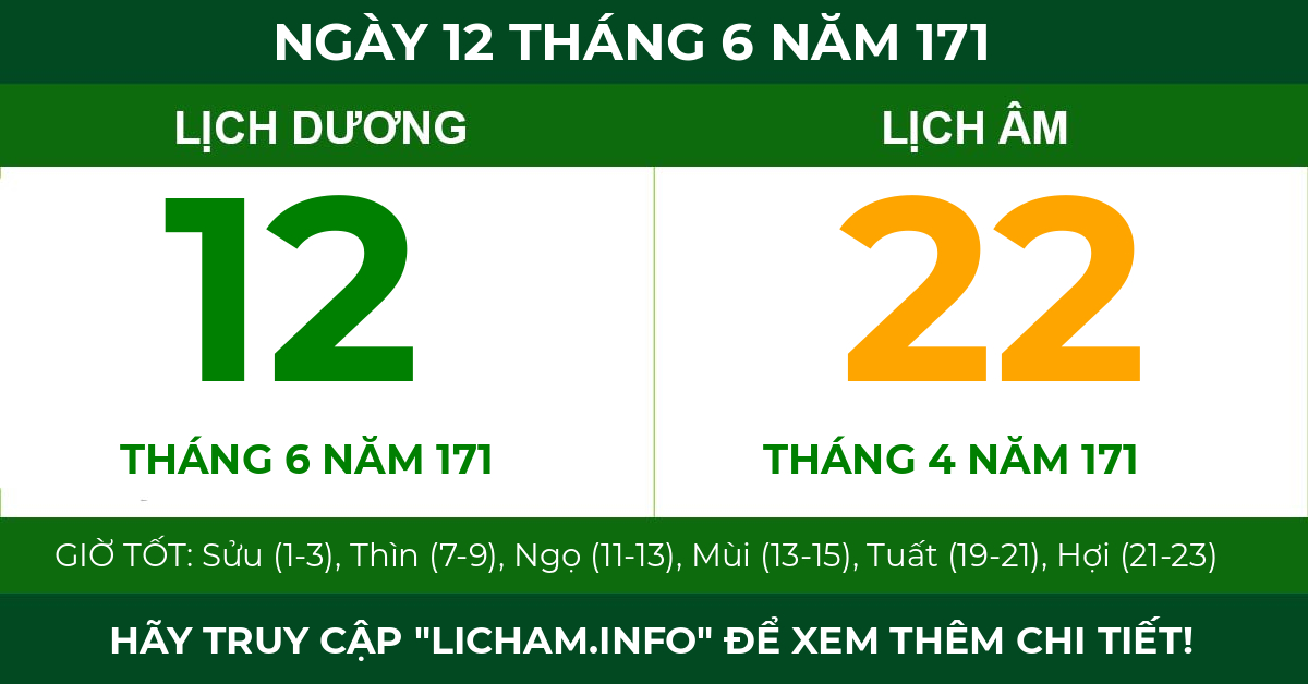 lịch âm ngày 12 tháng 6 năm 171